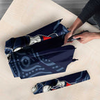 Melbourne Demons Australian Football Umbrella Devil Mascot With Indigenous Pattern Art