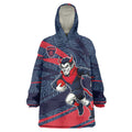 Melbourne Demons Australian Football Wearable Blanket Hoodie Devil Mascot With Indigenous Pattern Art
