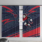 Melbourne Demons Australian Football Window Curtain Devil Mascot With Indigenous Pattern Art