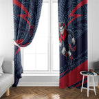 Melbourne Demons Australian Football Window Curtain Devil Mascot With Indigenous Pattern Art