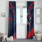 Melbourne Demons Australian Football Window Curtain Devil Mascot With Indigenous Pattern Art