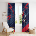 Melbourne Demons Australian Football Window Curtain Devil Mascot With Indigenous Pattern Art