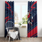 Melbourne Demons Australian Football Window Curtain Devil Mascot With Indigenous Pattern Art