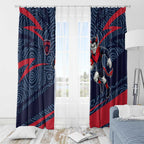 Melbourne Demons Australian Football Window Curtain Devil Mascot With Indigenous Pattern Art