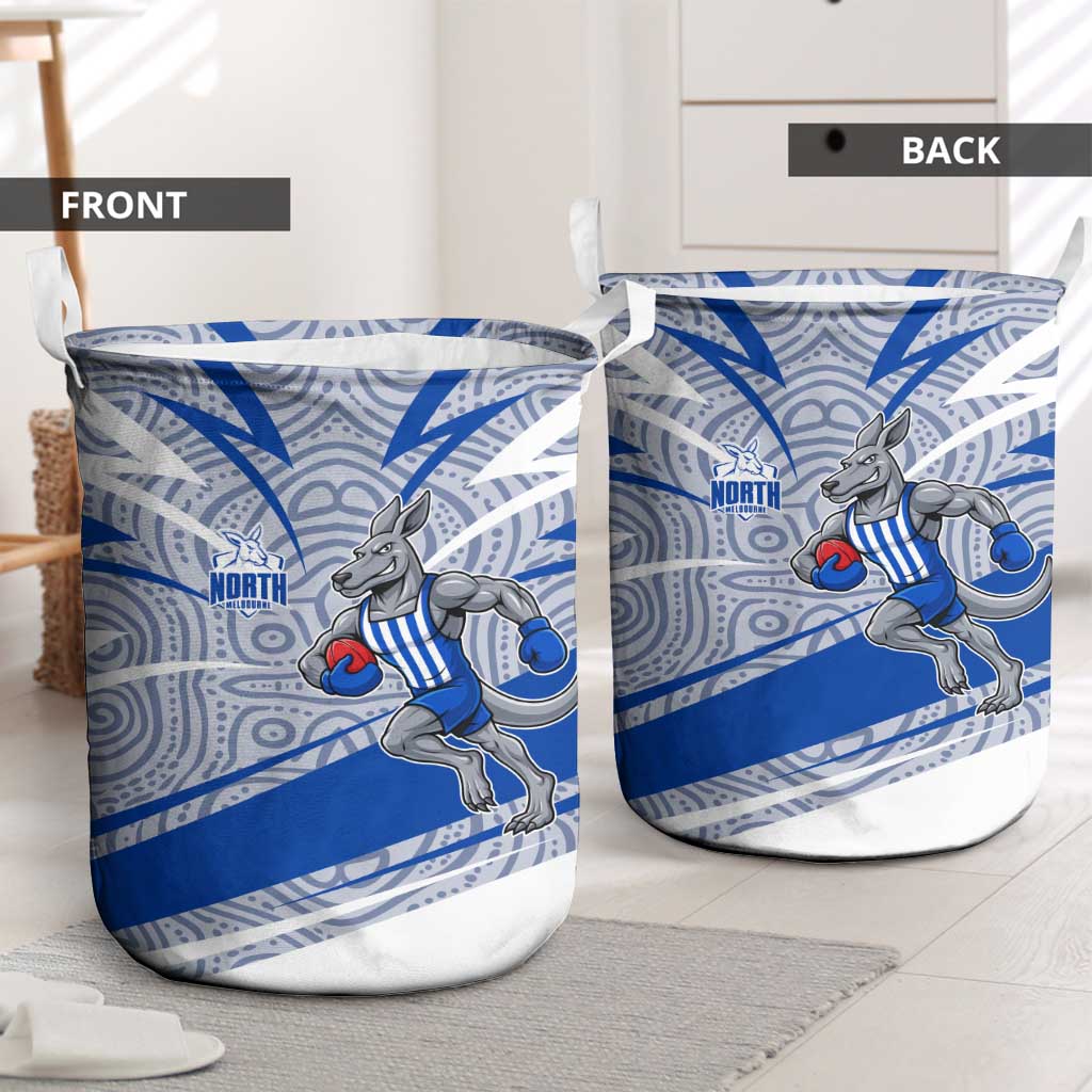 North Melbourne Kangaroos Australian Football Laundry Basket Kangaroo Mascot Design With Indigenous Pattern Art