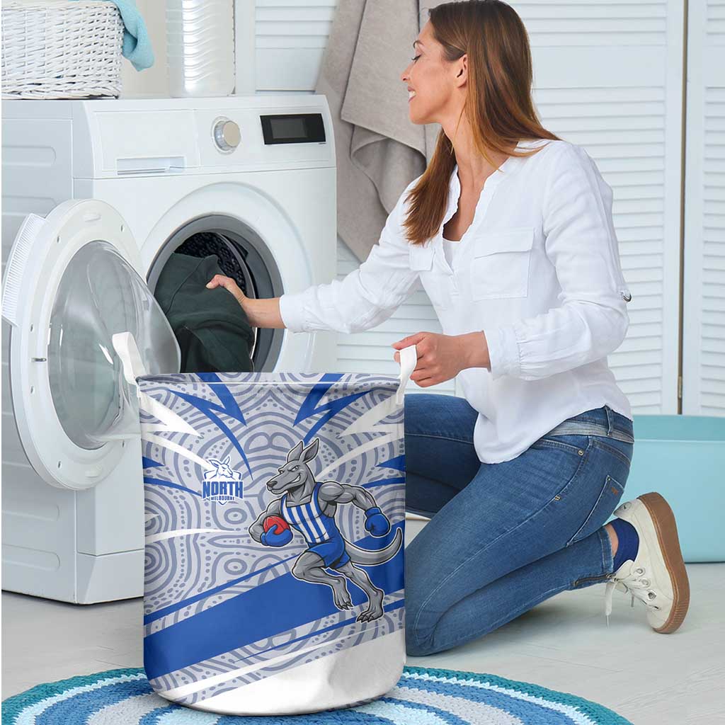 North Melbourne Kangaroos Australian Football Laundry Basket Kangaroo Mascot Design With Indigenous Pattern Art