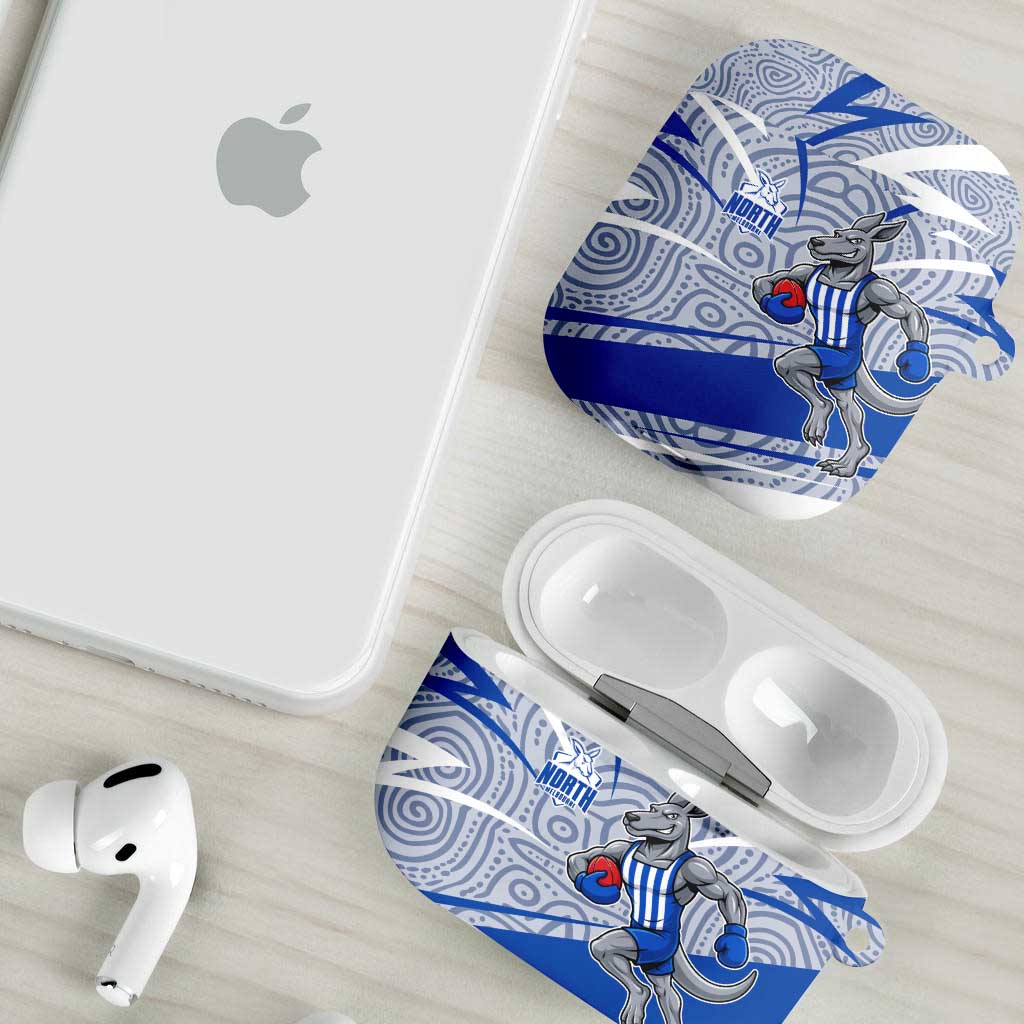 North Melbourne Kangaroos Australian Football AirPods Case Kangaroo Mascot Design With Indigenous Pattern Art