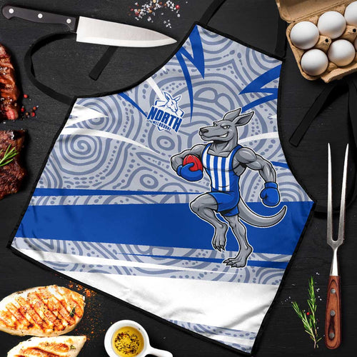 North Melbourne Kangaroos Australian Football Apron Kangaroo Mascot Design With Indigenous Pattern Art
