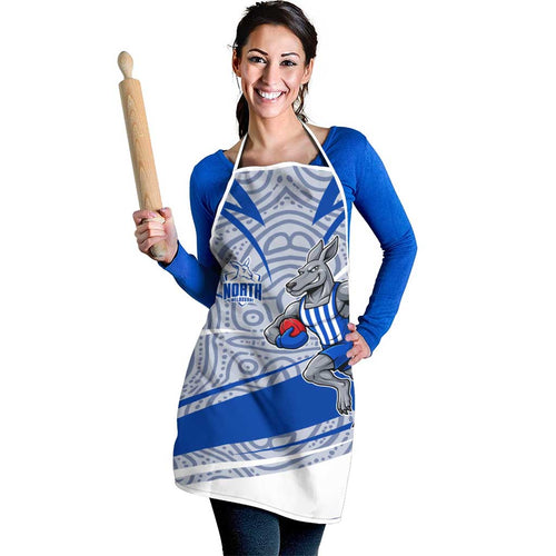 North Melbourne Kangaroos Australian Football Apron Kangaroo Mascot Design With Indigenous Pattern Art