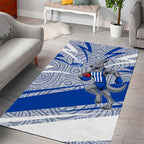North Melbourne Kangaroos Australian Football Area Rug Kangaroo Mascot Design With Indigenous Pattern Art