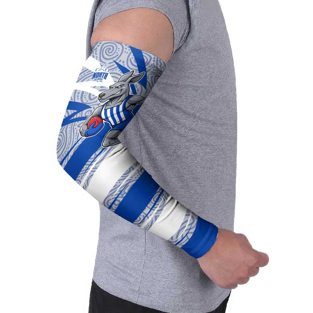 North Melbourne Kangaroos Australian Football Arm Sleeves Kangaroo Mascot Design With Indigenous Pattern Art