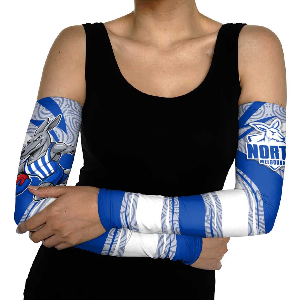 North Melbourne Kangaroos Australian Football Arm Sleeves Kangaroo Mascot Design With Indigenous Pattern Art