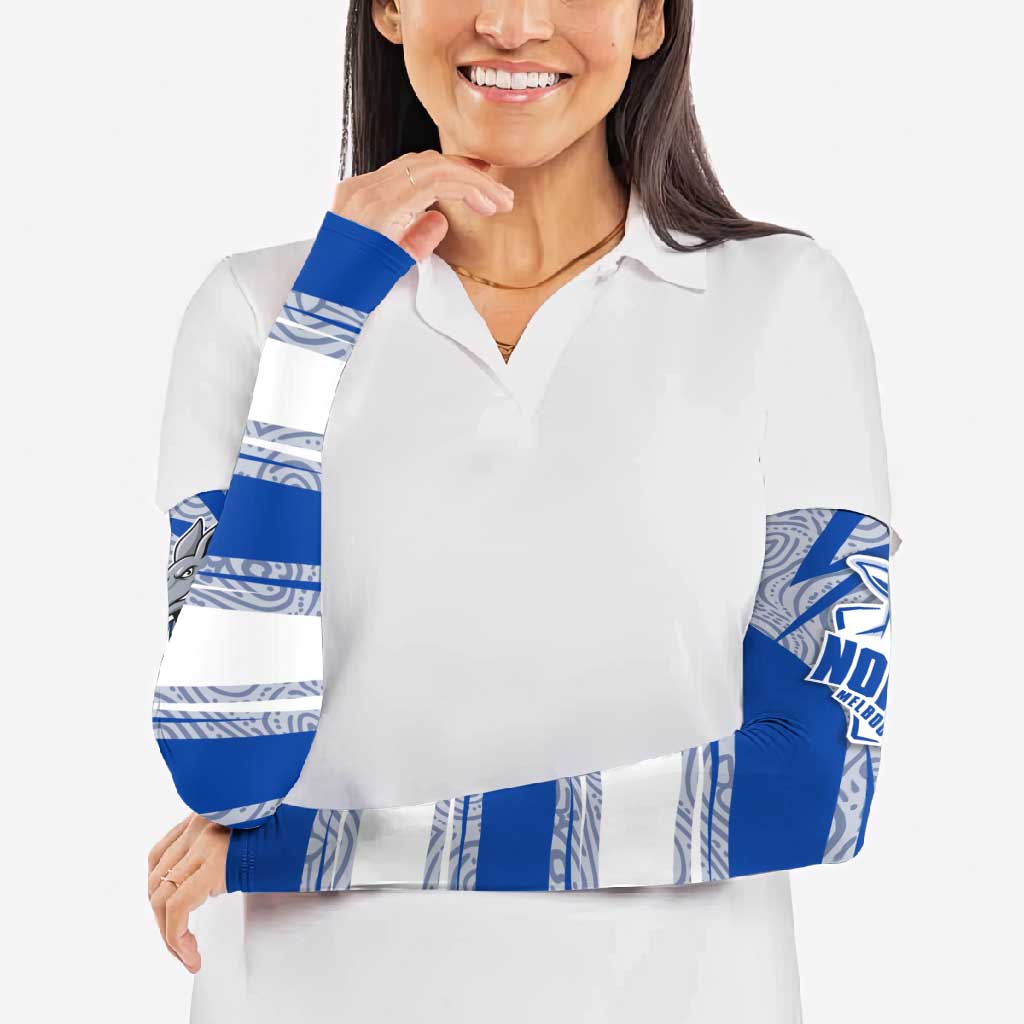 North Melbourne Kangaroos Australian Football Arm Sleeves Kangaroo Mascot Design With Indigenous Pattern Art