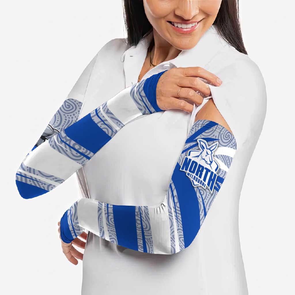 North Melbourne Kangaroos Australian Football Arm Sleeves Kangaroo Mascot Design With Indigenous Pattern Art