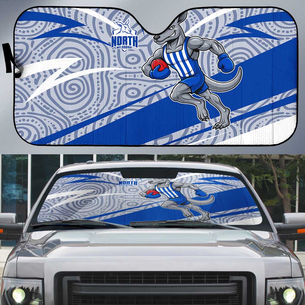 North Melbourne Kangaroos Australian Football Auto Sun Shade Kangaroo Mascot Design With Indigenous Pattern Art
