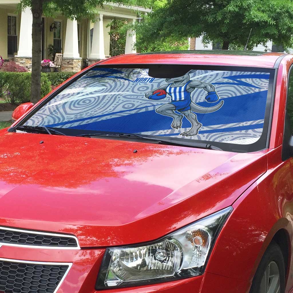 North Melbourne Kangaroos Australian Football Auto Sun Shade Kangaroo Mascot Design With Indigenous Pattern Art