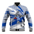 North Melbourne Kangaroos Australian Football Baseball Jacket Kangaroo Mascot Design With Indigenous Pattern Art