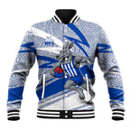 North Melbourne Kangaroos Australian Football Baseball Jacket Kangaroo Mascot Design With Indigenous Pattern Art