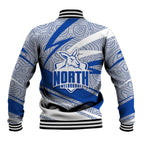 North Melbourne Kangaroos Australian Football Baseball Jacket Kangaroo Mascot Design With Indigenous Pattern Art