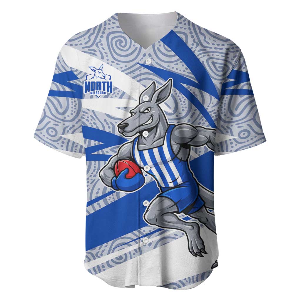 North Melbourne Kangaroos Australian Football Baseball Jersey Kangaroo Mascot Design With Indigenous Pattern Art