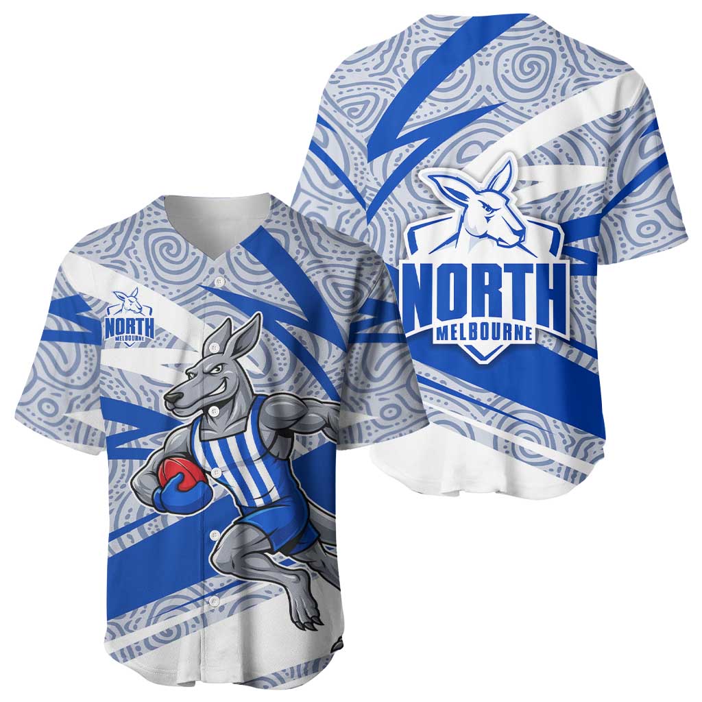 North Melbourne Kangaroos Australian Football Baseball Jersey Kangaroo Mascot Design With Indigenous Pattern Art