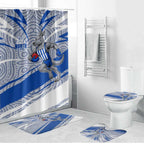 North Melbourne Kangaroos Australian Football Bathroom Set Kangaroo Mascot Design With Indigenous Pattern Art