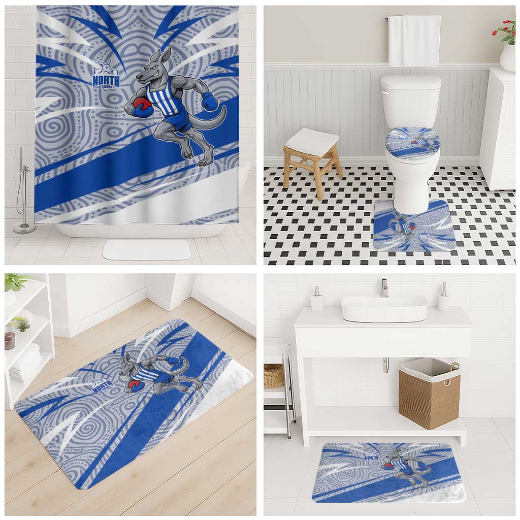 North Melbourne Kangaroos Australian Football Bathroom Set Kangaroo Mascot Design With Indigenous Pattern Art
