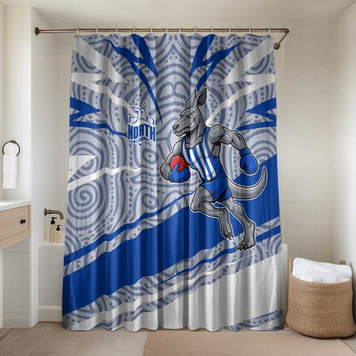 North Melbourne Kangaroos Australian Football Bathroom Set Kangaroo Mascot Design With Indigenous Pattern Art