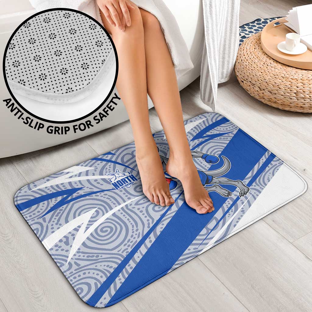 North Melbourne Kangaroos Australian Football Bathroom Set Kangaroo Mascot Design With Indigenous Pattern Art