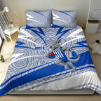 North Melbourne Kangaroos Australian Football Bedding Set Kangaroo Mascot Design With Indigenous Pattern Art