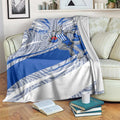 North Melbourne Kangaroos Australian Football Blanket Kangaroo Mascot Design With Indigenous Pattern Art