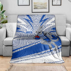North Melbourne Kangaroos Australian Football Blanket Kangaroo Mascot Design With Indigenous Pattern Art