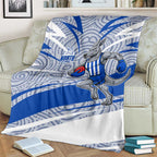 North Melbourne Kangaroos Australian Football Blanket Kangaroo Mascot Design With Indigenous Pattern Art