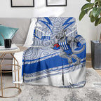 North Melbourne Kangaroos Australian Football Blanket Kangaroo Mascot Design With Indigenous Pattern Art