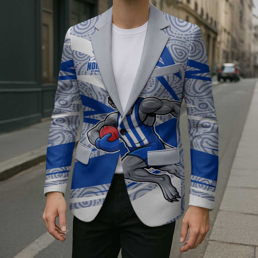 North Melbourne Kangaroos Australian Football Blazer Kangaroo Mascot Design With Indigenous Pattern Art