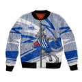 North Melbourne Kangaroos Australian Football Bomber Jacket Kangaroo Mascot Design With Indigenous Pattern Art