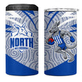 North Melbourne Kangaroos Australian Football 4 in 1 Can Cooler Tumbler Kangaroo Mascot Design With Indigenous Pattern Art