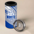 North Melbourne Kangaroos Australian Football 4 in 1 Can Cooler Tumbler Kangaroo Mascot Design With Indigenous Pattern Art
