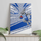 North Melbourne Kangaroos Australian Football Canvas Wall Art Kangaroo Mascot Design With Indigenous Pattern Art