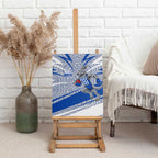 North Melbourne Kangaroos Australian Football Canvas Wall Art Kangaroo Mascot Design With Indigenous Pattern Art