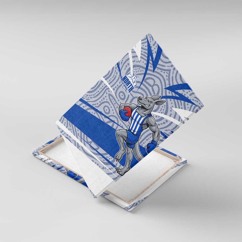 North Melbourne Kangaroos Australian Football Canvas Wall Art Kangaroo Mascot Design With Indigenous Pattern Art