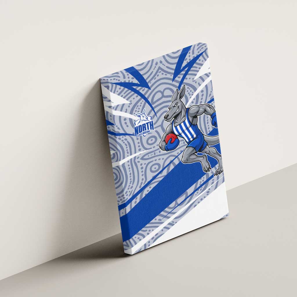 North Melbourne Kangaroos Australian Football Canvas Wall Art Kangaroo Mascot Design With Indigenous Pattern Art
