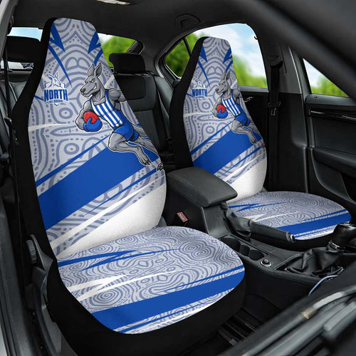 North Melbourne Kangaroos Australian Football Car Seat Cover Kangaroo Mascot Design With Indigenous Pattern Art