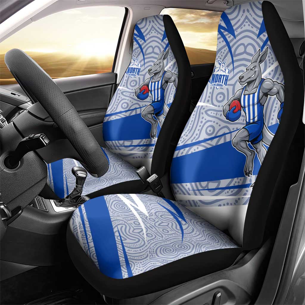 North Melbourne Kangaroos Australian Football Car Seat Cover Kangaroo Mascot Design With Indigenous Pattern Art