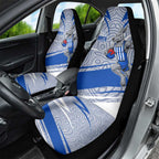 North Melbourne Kangaroos Australian Football Car Seat Cover Kangaroo Mascot Design With Indigenous Pattern Art