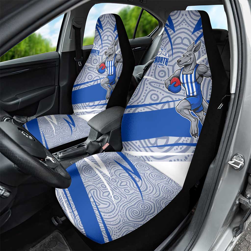 North Melbourne Kangaroos Australian Football Car Seat Cover Kangaroo Mascot Design With Indigenous Pattern Art
