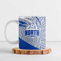 North Melbourne Kangaroos Australian Football Ceramic Mug Kangaroo Mascot Design With Indigenous Pattern Art