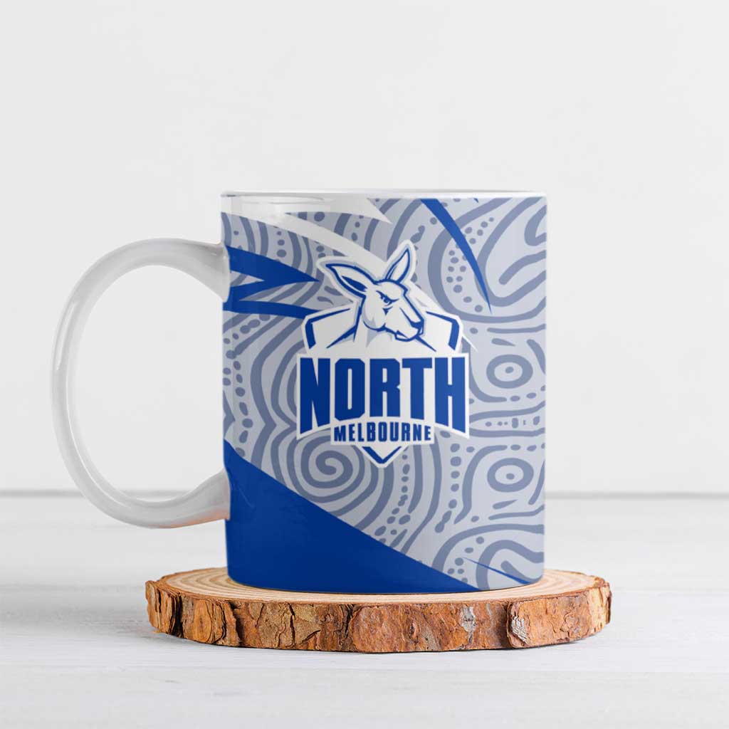 North Melbourne Kangaroos Australian Football Ceramic Mug Kangaroo Mascot Design With Indigenous Pattern Art