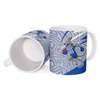 North Melbourne Kangaroos Australian Football Ceramic Mug Kangaroo Mascot Design With Indigenous Pattern Art