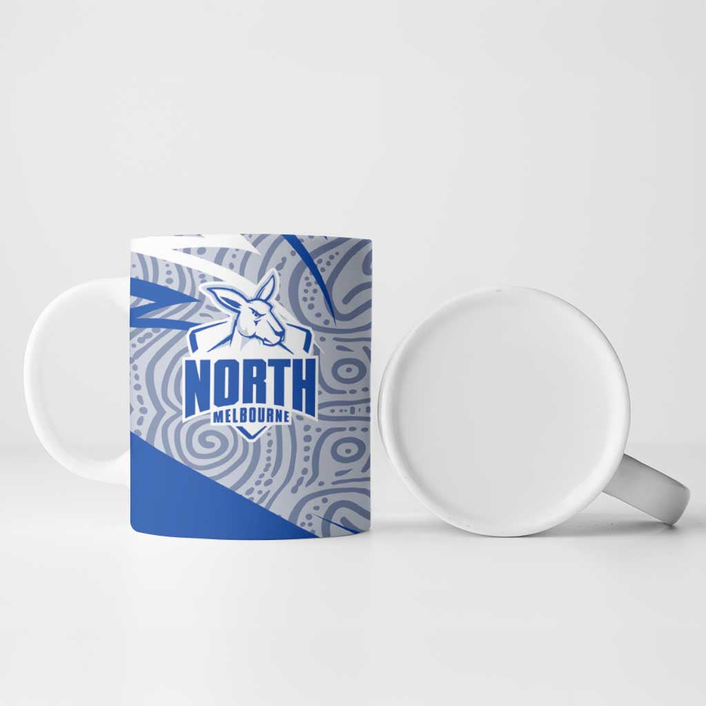 North Melbourne Kangaroos Australian Football Ceramic Mug Kangaroo Mascot Design With Indigenous Pattern Art